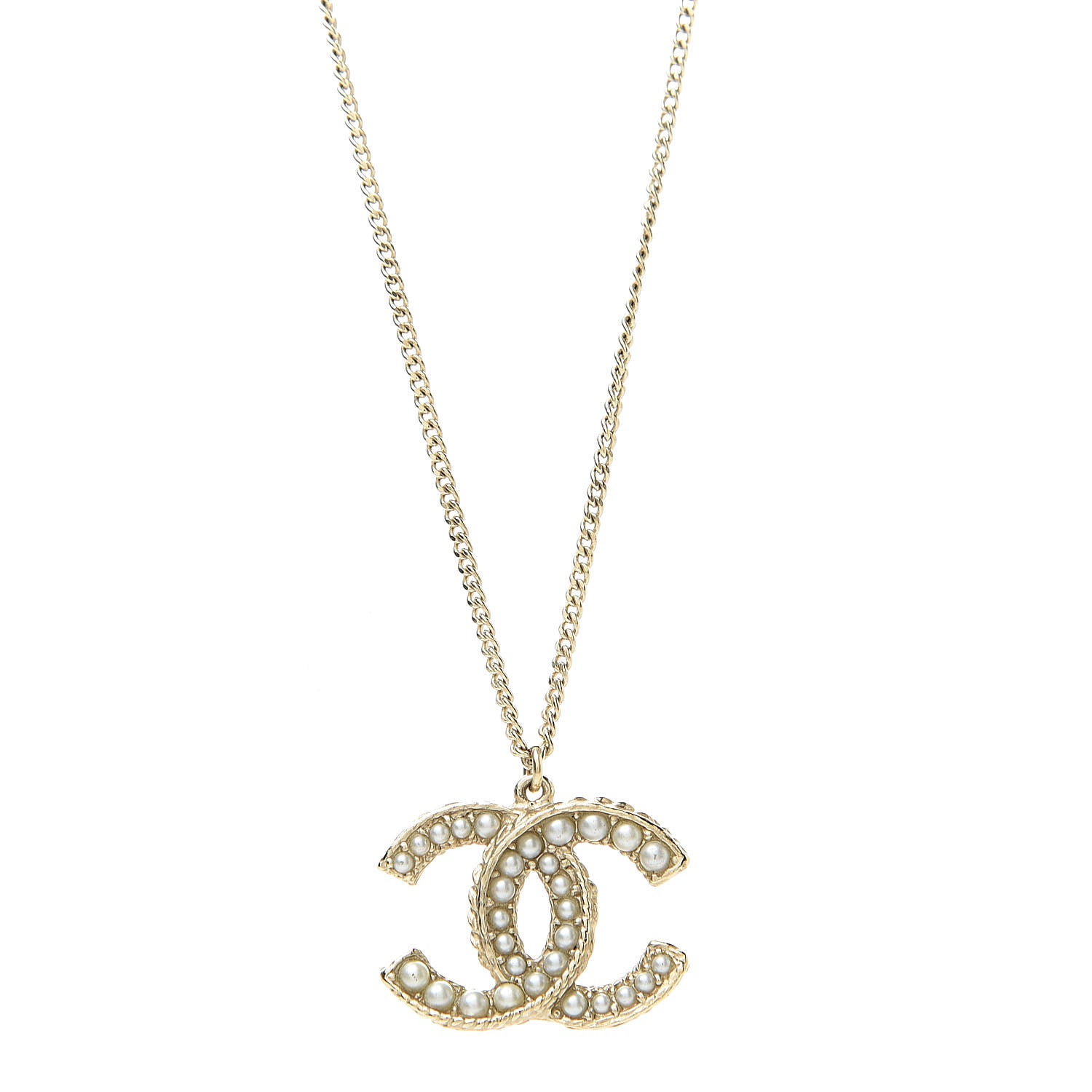 Chanel Pearl CC Drop Necklace Gold 5 of 5