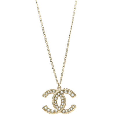 Chanel Pearl CC Drop Necklace Gold 5 of 5
