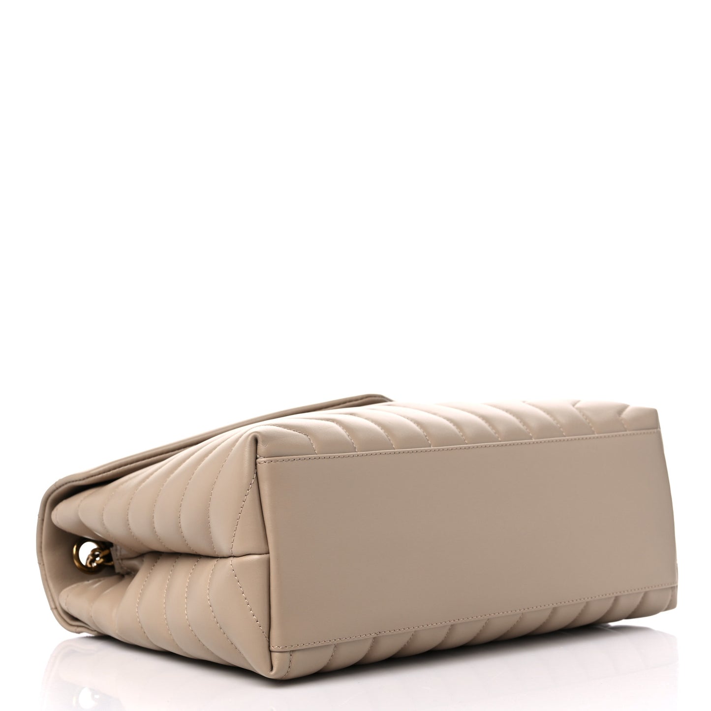 Calfskin Y Quilted Monogram Medium Loulou Chain Satchel Dark Beige