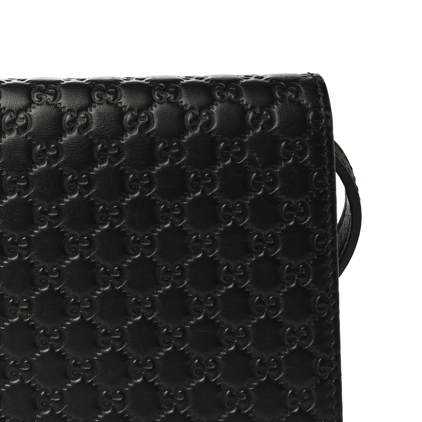 Microguccissima Crossbody Wallet Black