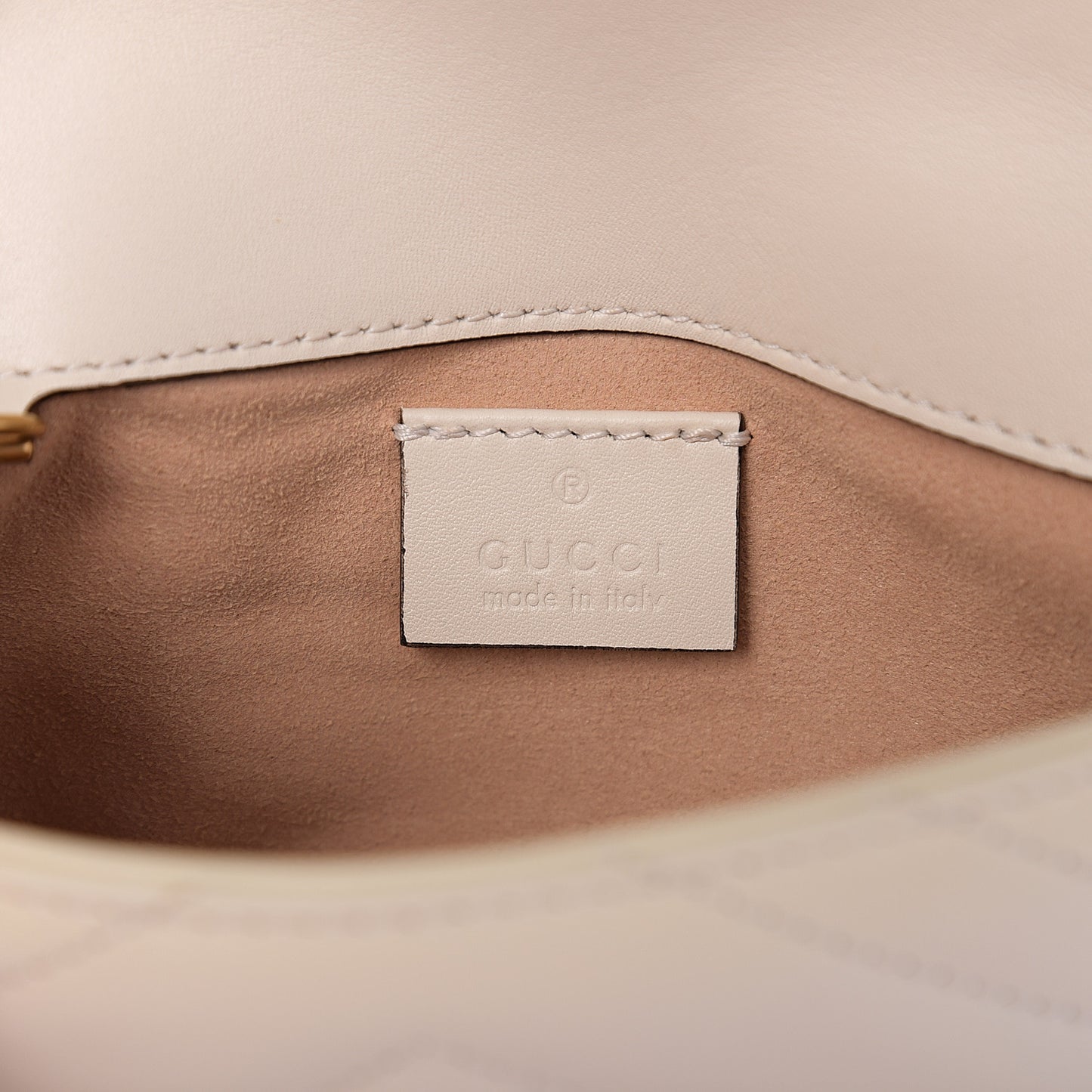 Calfskin Matelasse Super Mini GG Marmont Shoulder Bag White