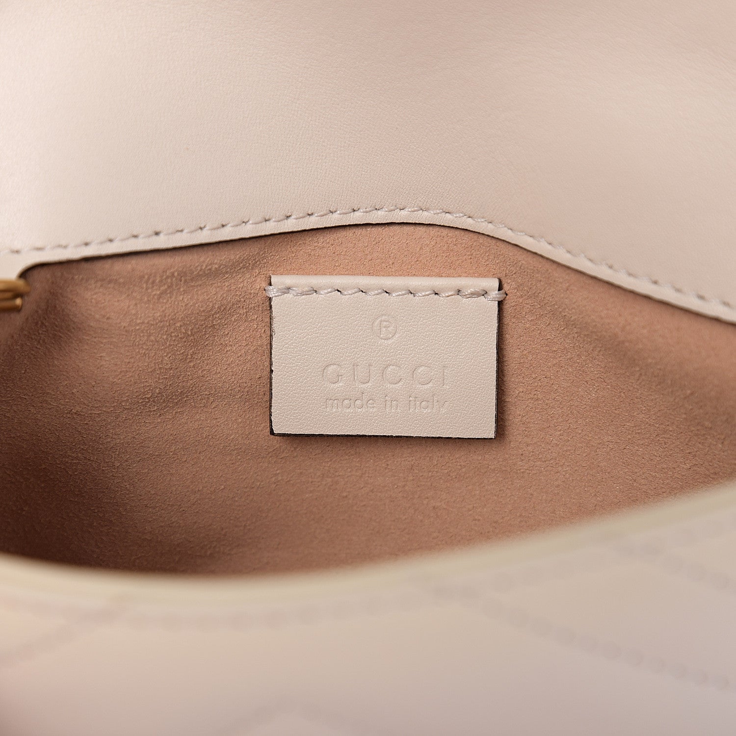 Gucci Calfskin Matelasse Super Mini GG Marmont Shoulder Bag White 5 of 11