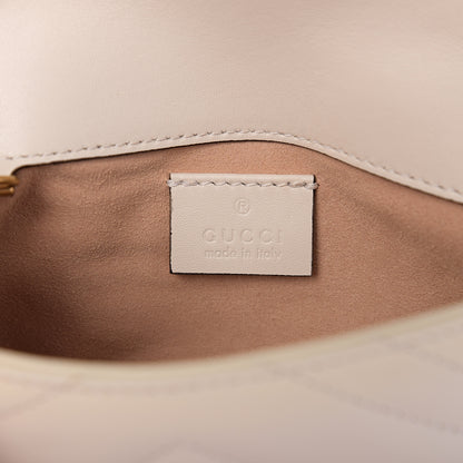 Gucci Calfskin Matelasse Super Mini GG Marmont Shoulder Bag White 5 of 11
