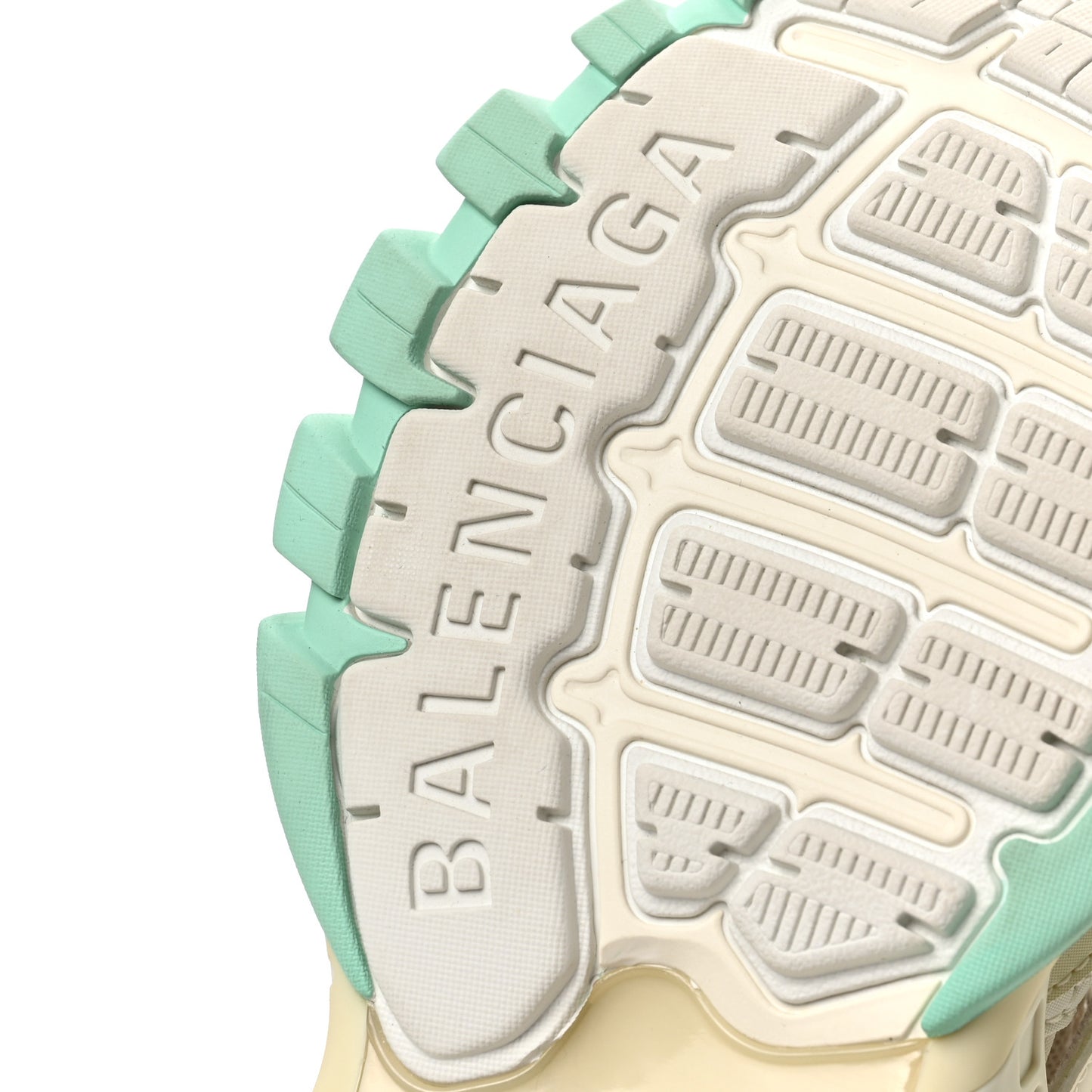 Rubber Mesh Tri-Color Womens Track.2 Open Sneakers 38 Mint Light Beige Grey