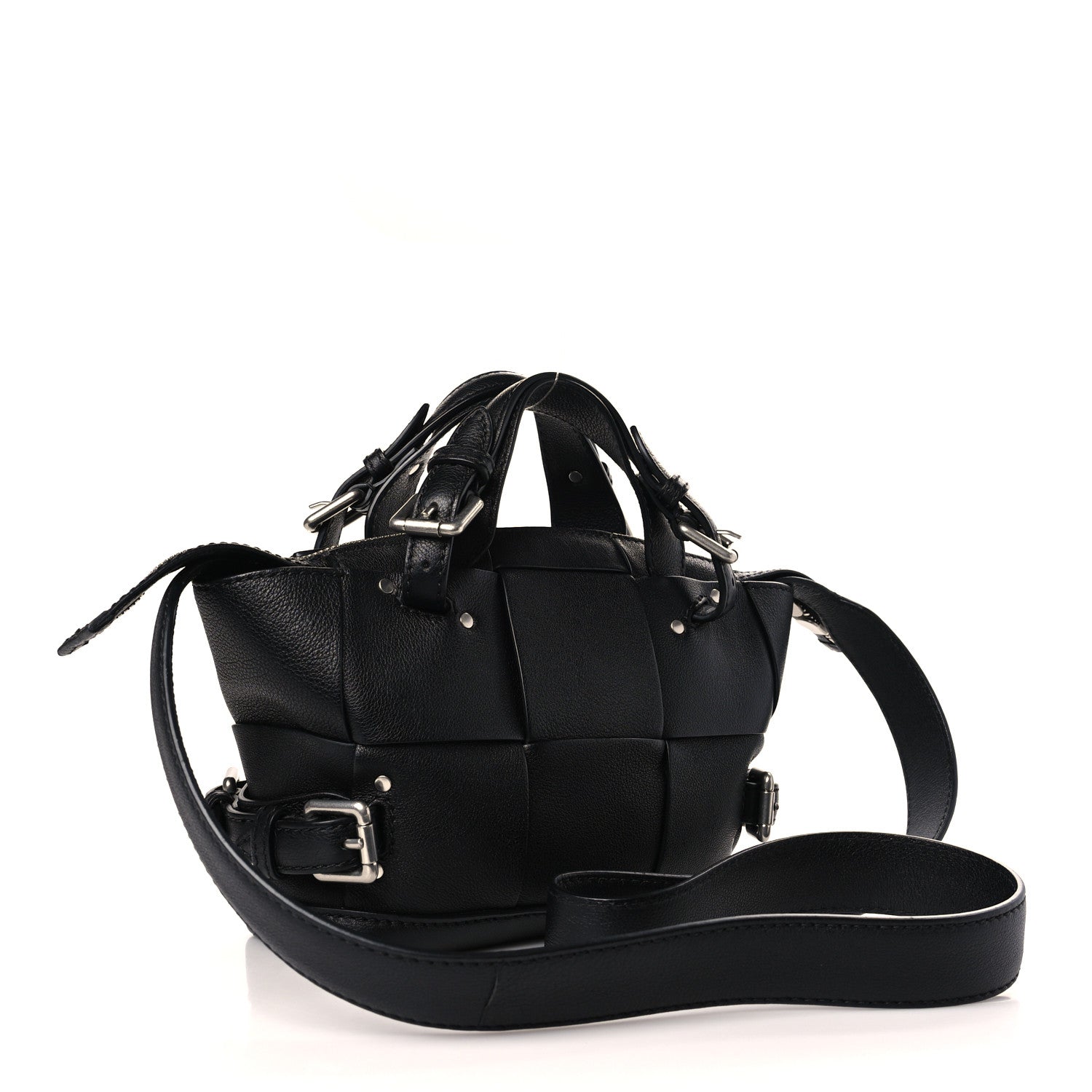 Bottega Veneta Grained Calfskin Arco Tool Tote Black 3 of 9