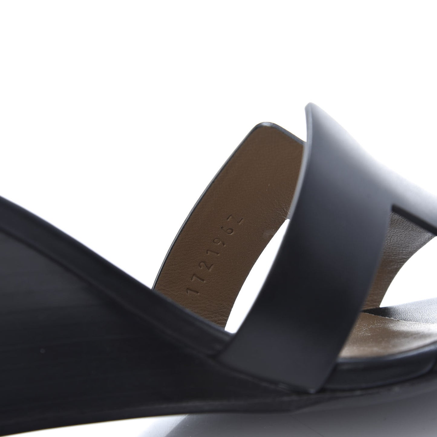 Calfskin Legend Wedge Sandals 35.5 Black