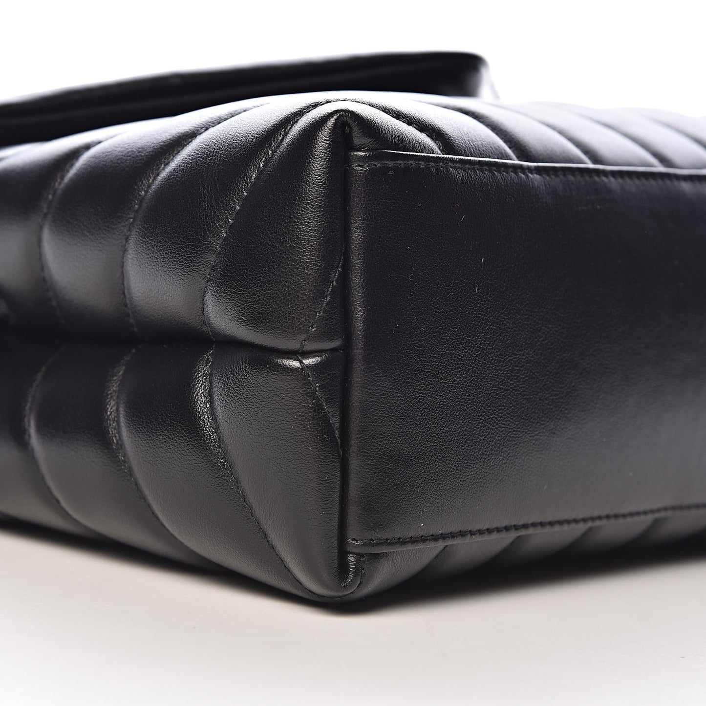 Calfskin Y Quilted Monogram Small Loulou Chain Satchel Black
