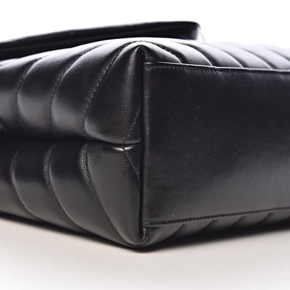 Saint Laurent Calfskin Y Quilted Monogram Small Loulou Chain Satchel Black 10 of 14