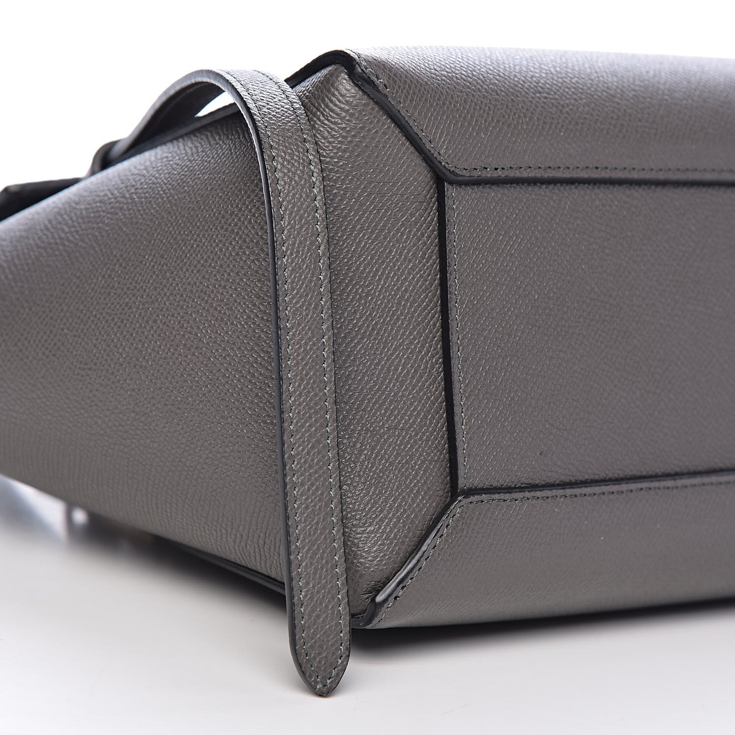 Grained Calfskin Micro Belt Bag Grey