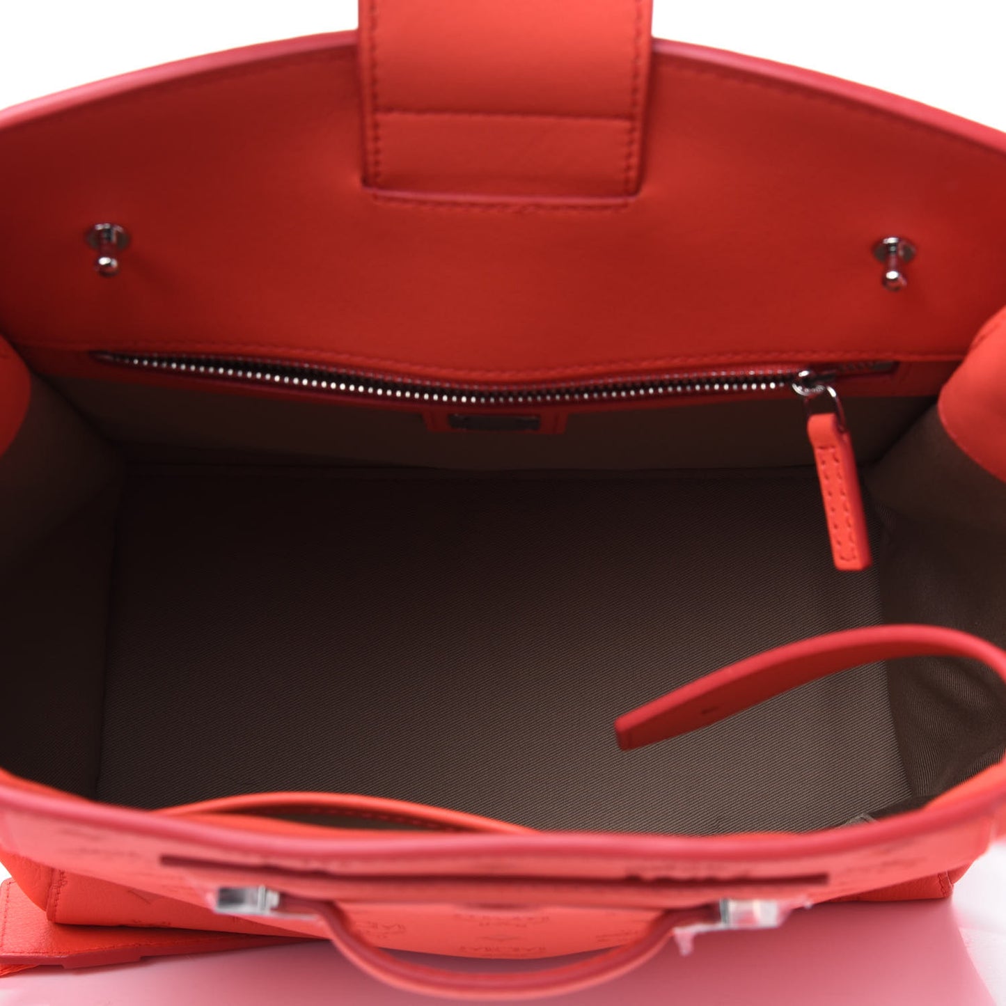 Calfskin Ottomar Monogram Essential Bucket Bag Hot Coral