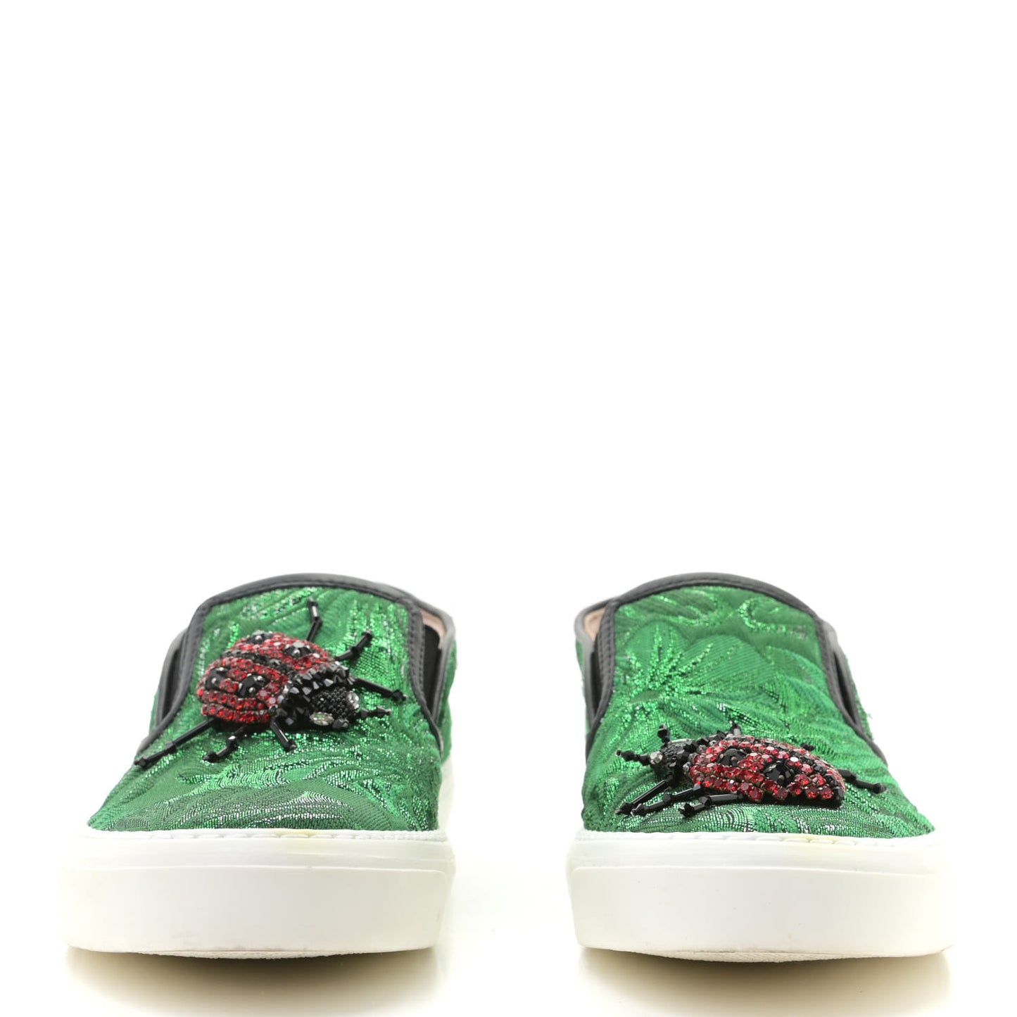 Brocade Ladybug Embroidered Slip On Sneakers 36.5