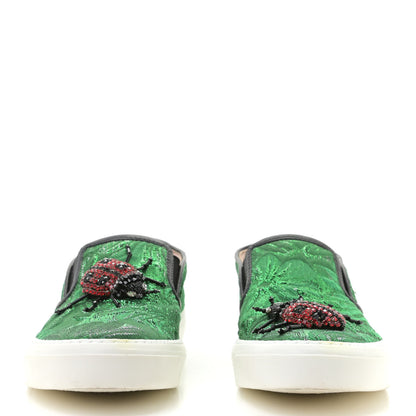 Gucci Brocade Ladybug Embroidered Slip On Sneakers 36.5 4 of 13