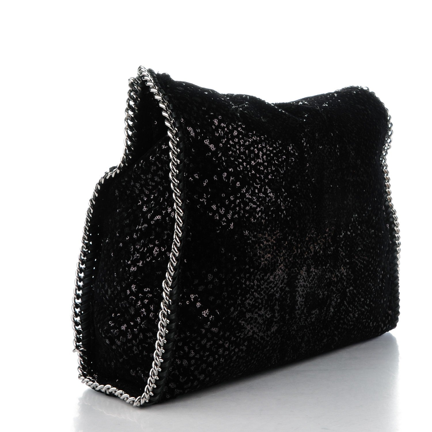 Stella McCartney Sequin Velvet Large Falabella Tote Black 3 of 8