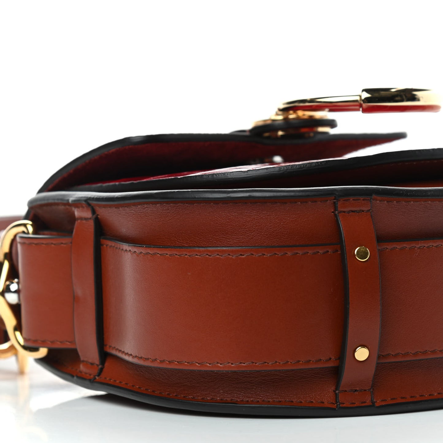 Calfskin Crocodile Embossed Small Tess Bag Pink Red