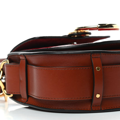 Chloe Calfskin Crocodile Embossed Small Tess Bag Pink Red 10 of 10