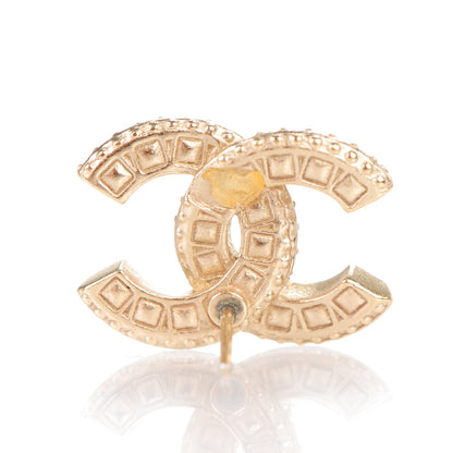 Chanel Crystal CC Earrings Gold 3 of 4