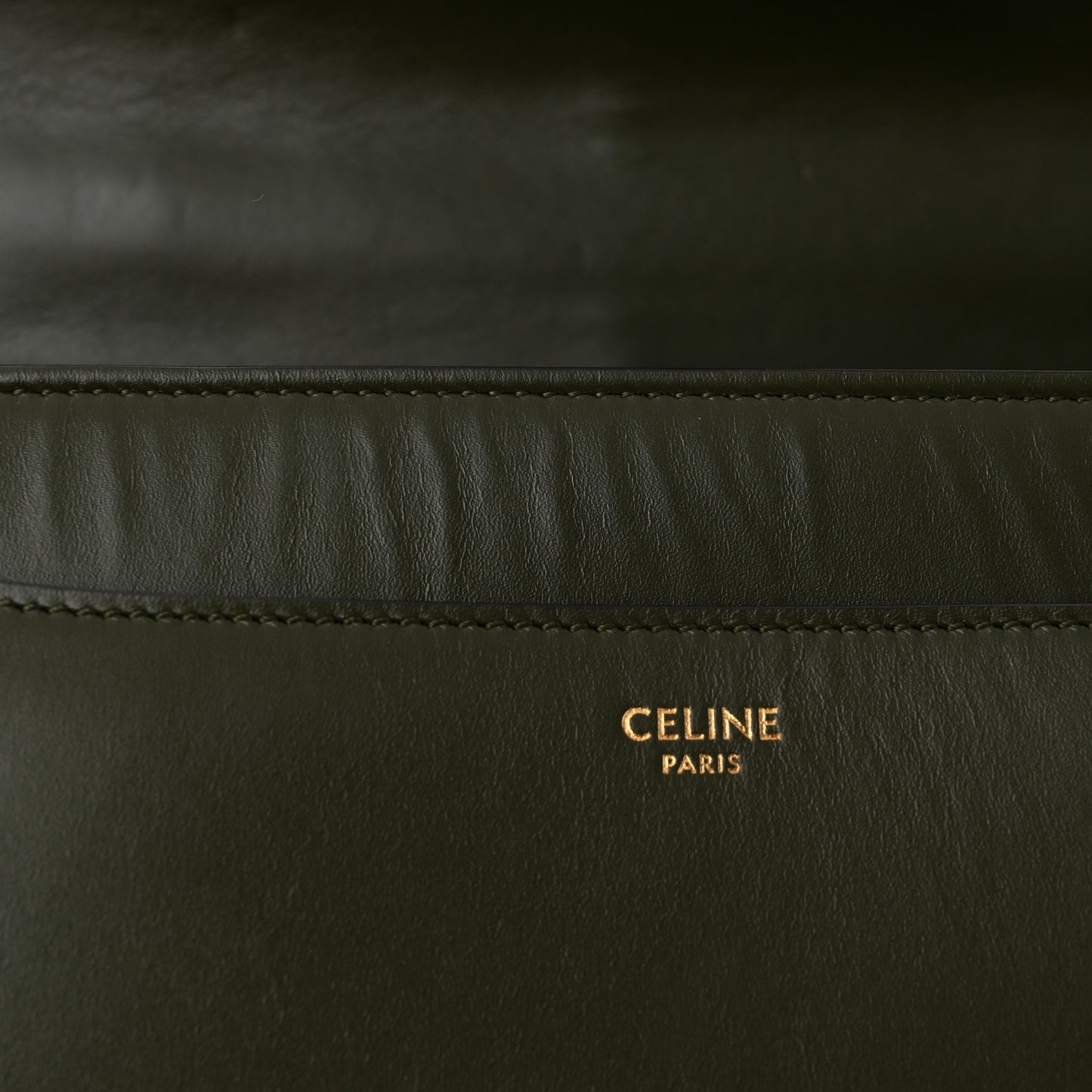 Satinated Calfskin Medium 16 Top Handle Bag Khaki