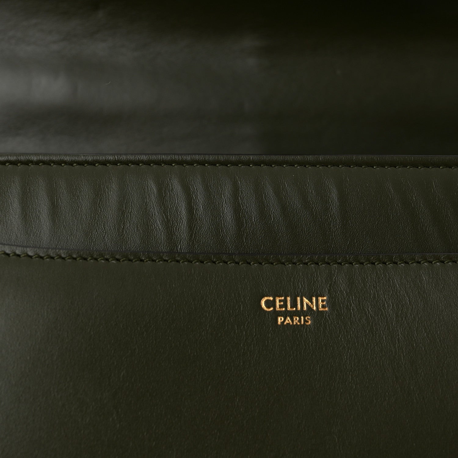 Celine Satinated Calfskin Medium 16 Top Handle Bag Khaki 12 of 12