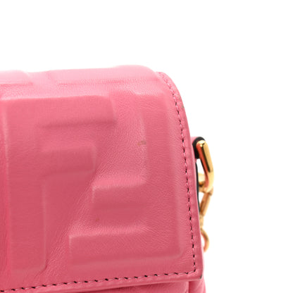 Fendi Nappa FF 1974 Embossed Mini Baguette Rosa Fluo 14 of 17