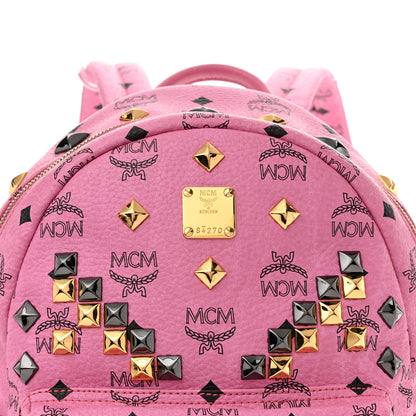 MCM Visetos Studded Small Stark M Backpack Pink 8 of 10