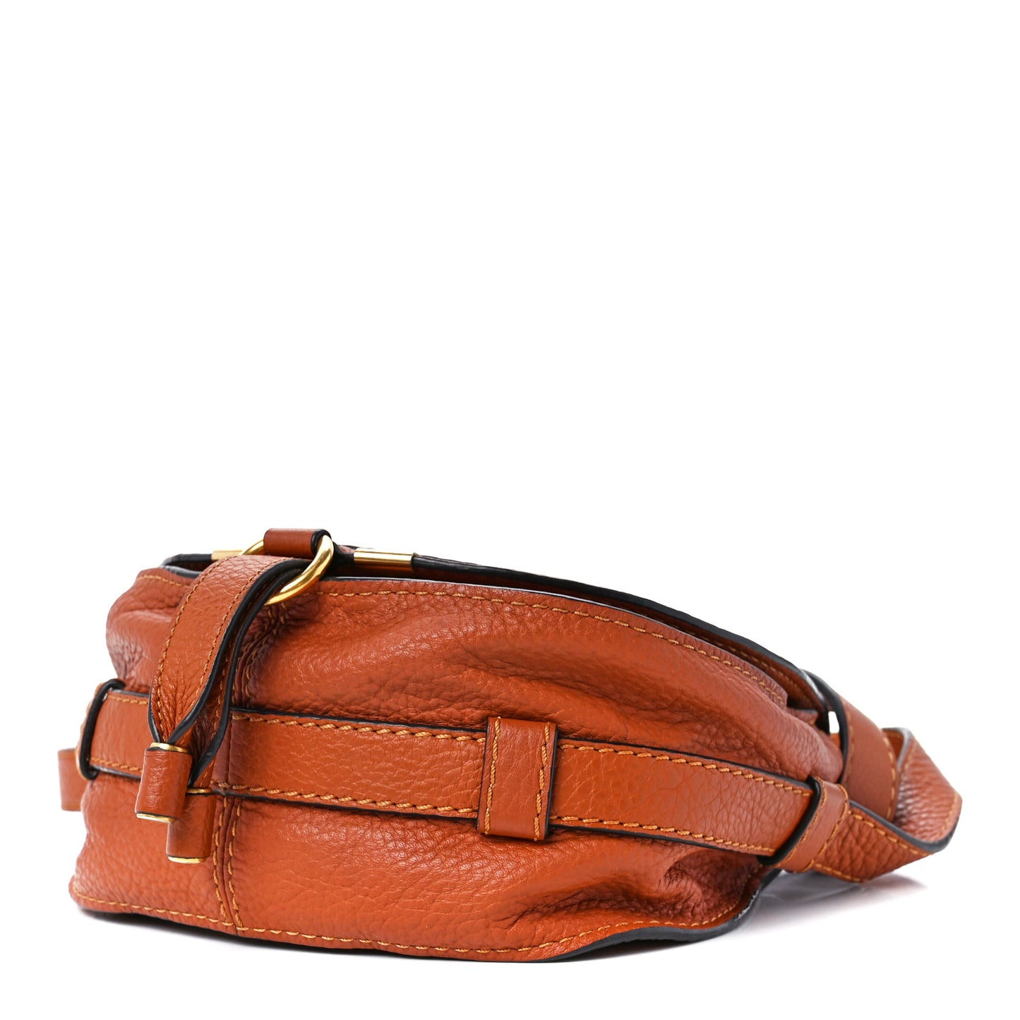 Grained Calfskin Small Marcie Saddle Bag Tan