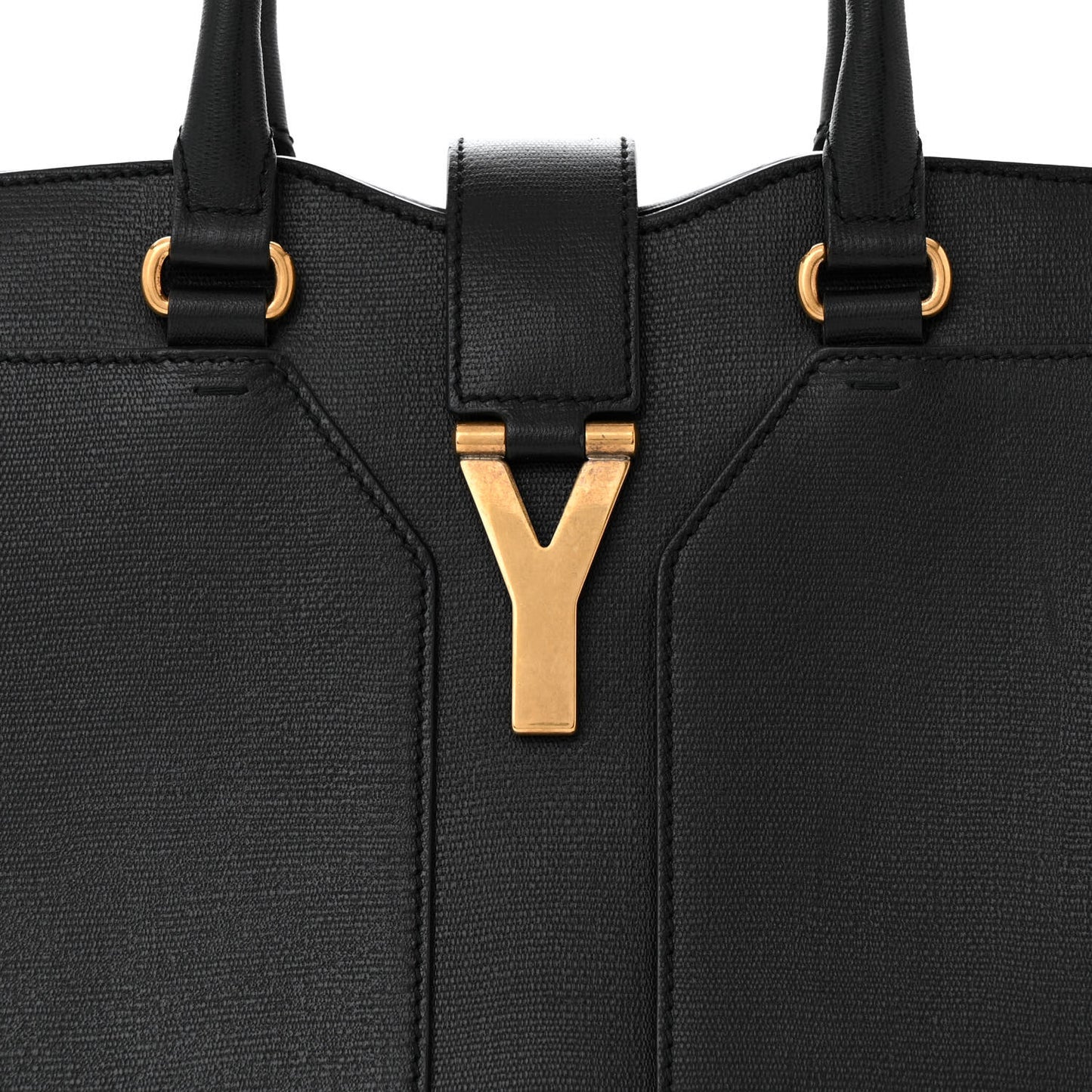 Textured Calfskin Medium Cabas ChYc Black