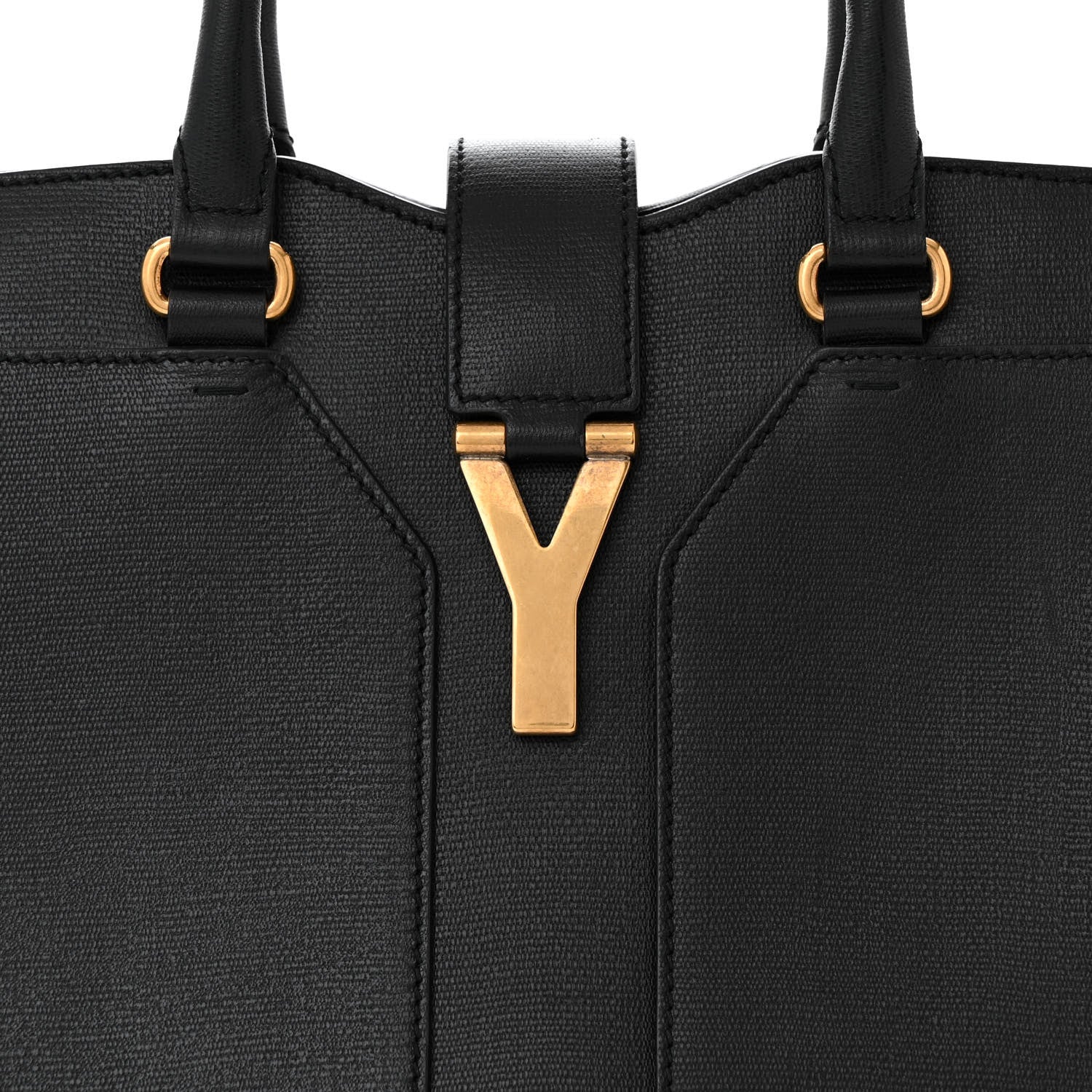 Saint Laurent Textured Calfskin Medium Cabas ChYc Black 8 of 11