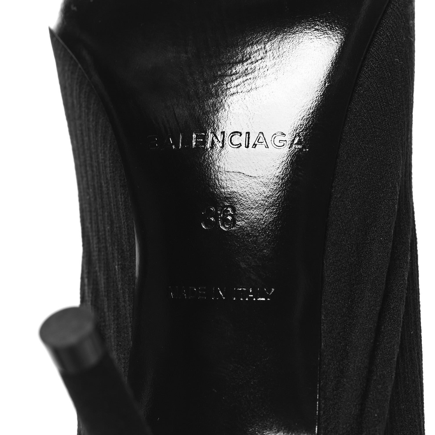 Balenciaga Knit BB Logo Extreme Pointed Toe Knife Booties 36 Black 7 of 7