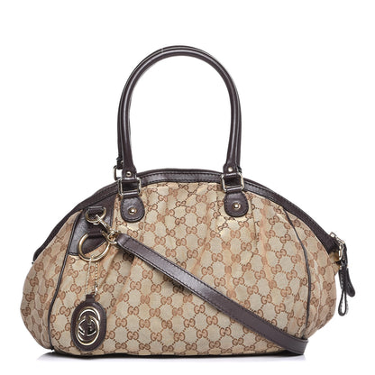 Gucci Monogram Medium Sukey Boston Bag Brown 1 of 10