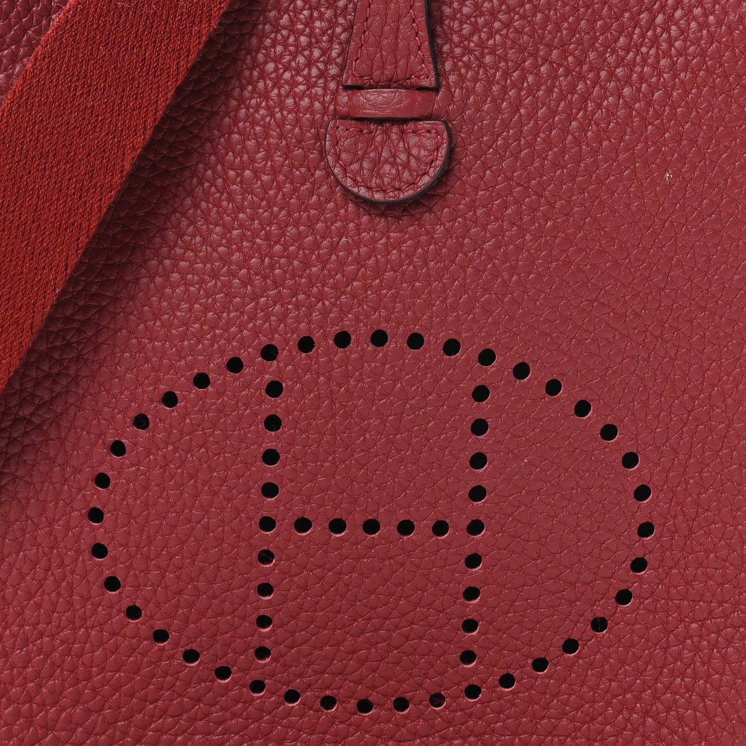 Hermes Taurillon Clemence Amazone Evelyne TPM Rouge H 8 of 11