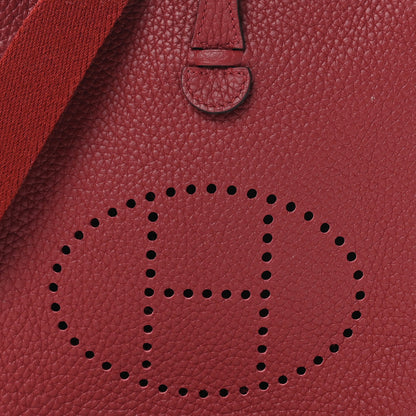 Hermes Taurillon Clemence Amazone Evelyne TPM Rouge H 8 of 11