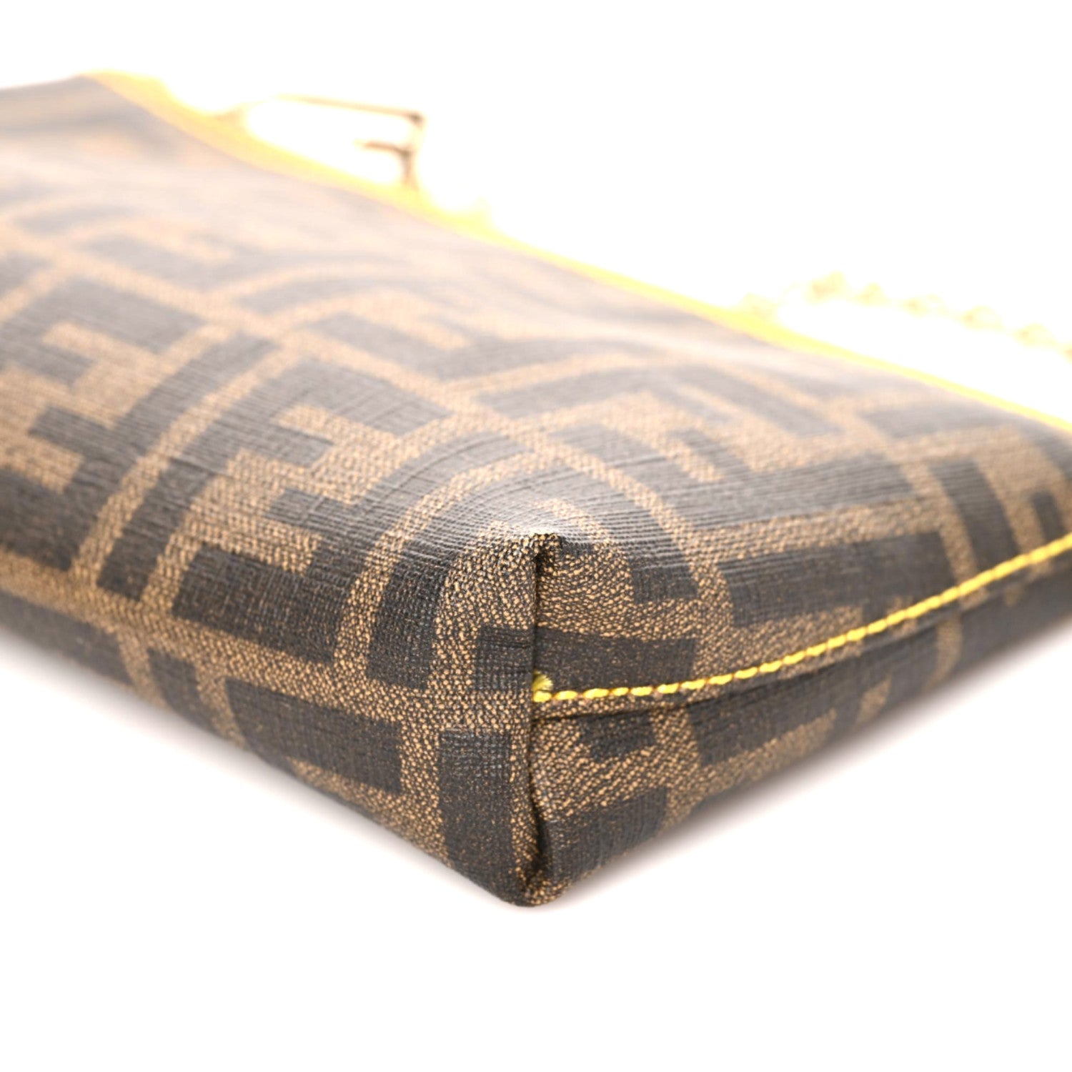 Fendi Zucca Spalmati Pochette Tobacco Giallo 6 of 8
