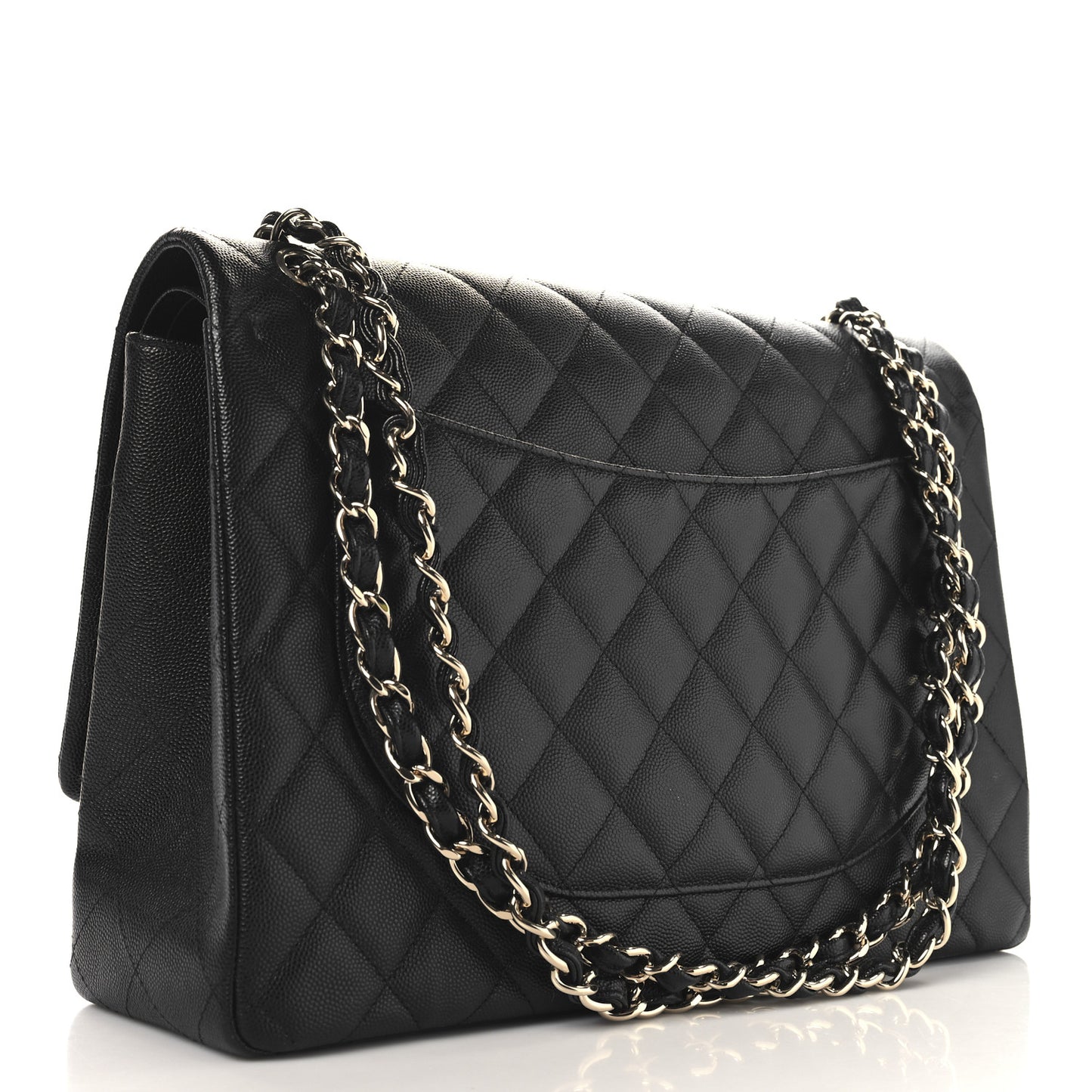 Caviar Quilted Maxi Double Flap Black