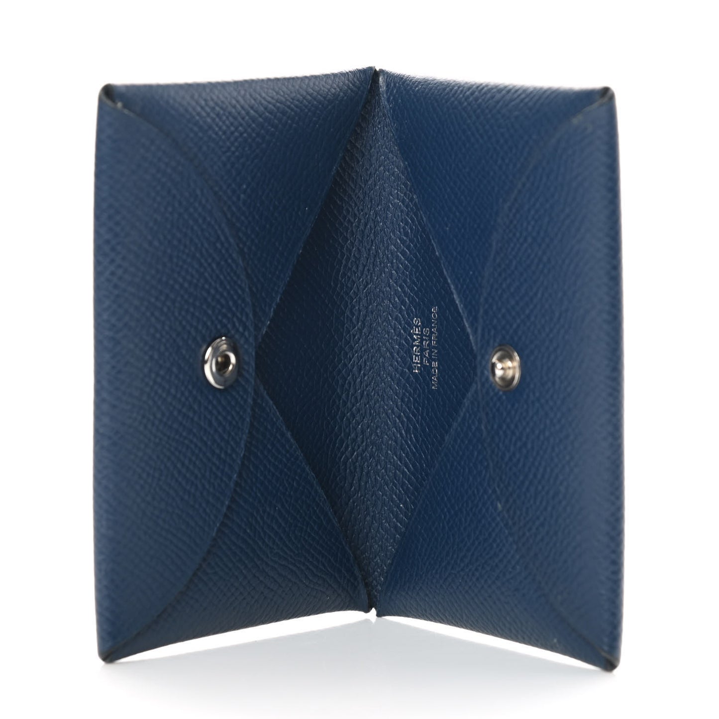 Epsom Calvi Card Case Bleu Indigo