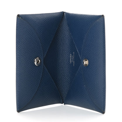 Hermes Epsom Calvi Card Case Bleu Indigo 5 of 8