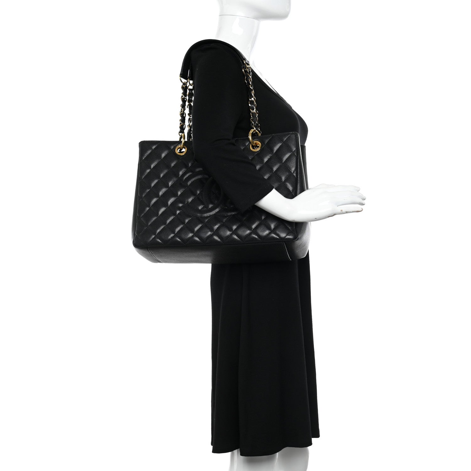 Chanel Caviar Quilted Grand Shopping Tote GST Black 2 of 12