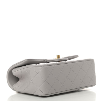 Chanel Lambskin Quilted Mini Top Handle Rectangular Flap Grey 4 of 12