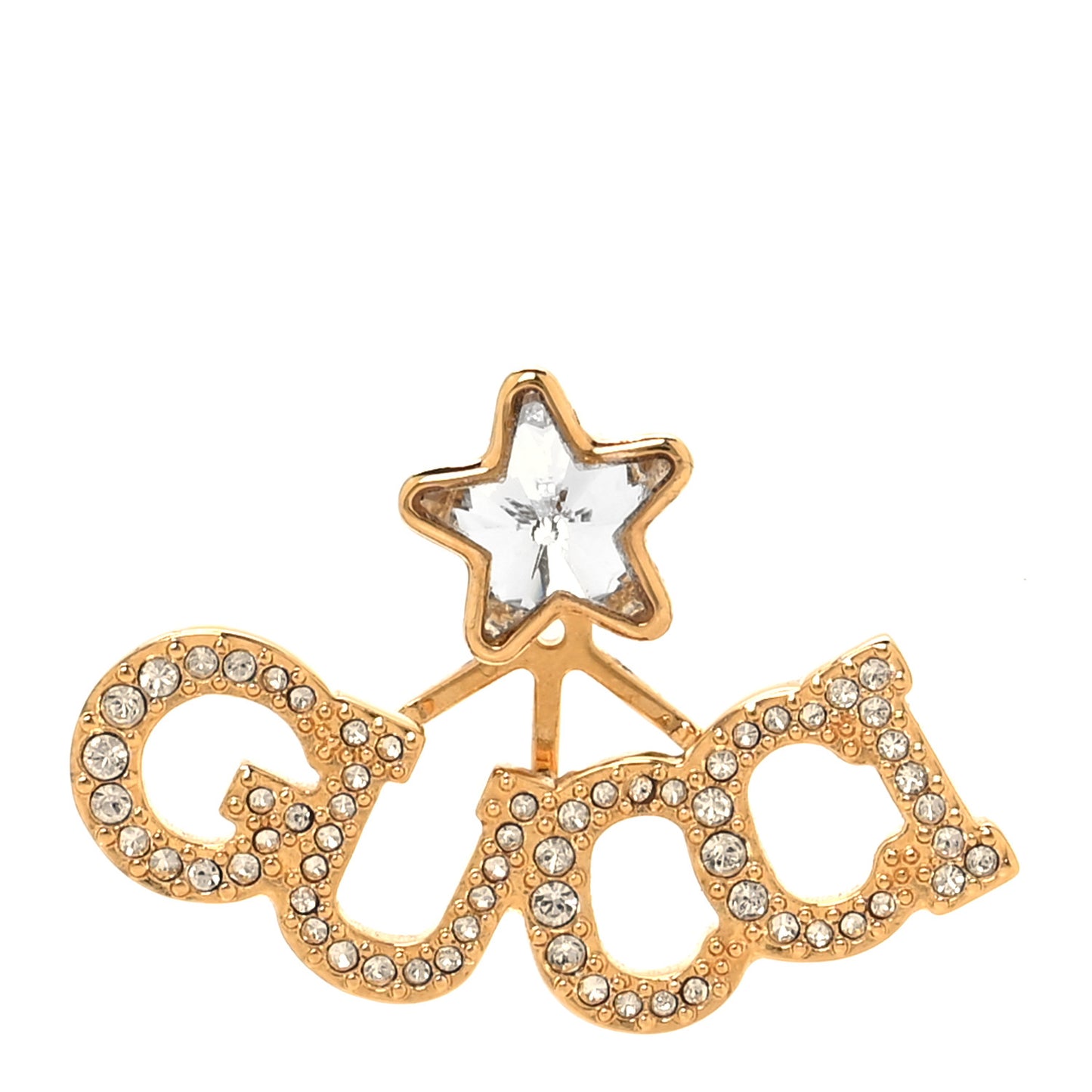 Crystal Star Logo Single Earring Gold