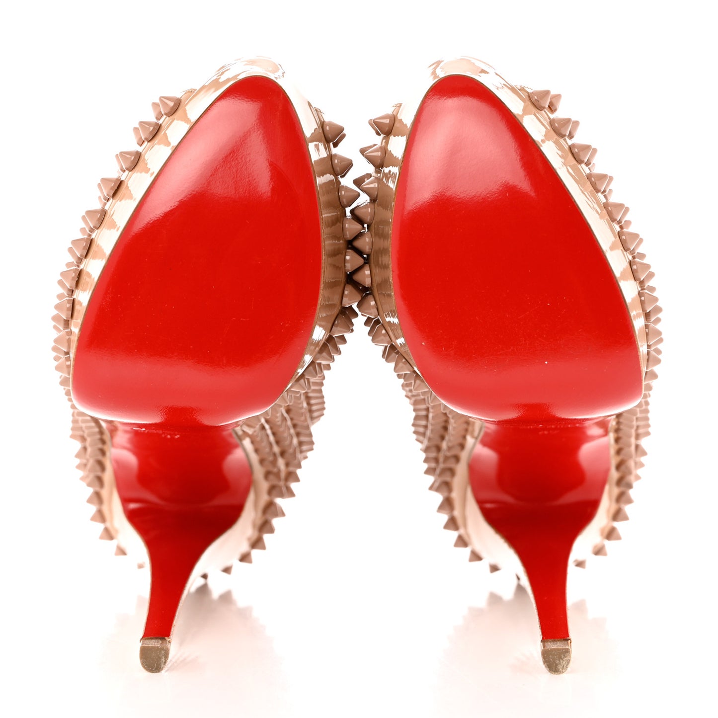Patent Lady Peep Spikes 150 Pumps 37 Nude