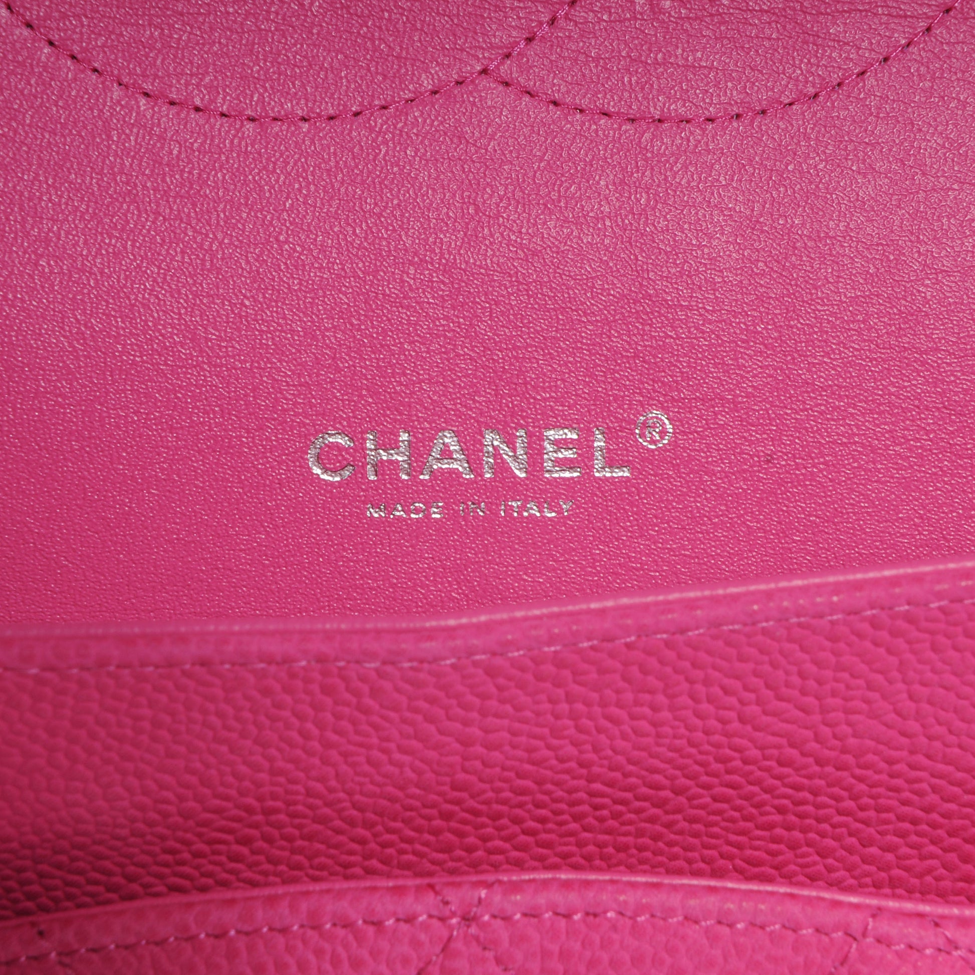 Chanel Iridescent Caviar Maxi Double Flap Hot Pink 6 of 8