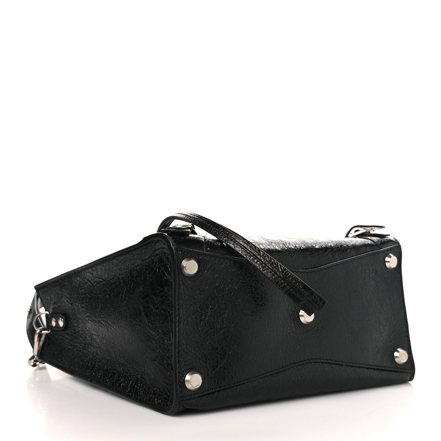 Balenciaga Agneau Arena Neo Classic Silver Hardware Medium Upside Down Tote Black 4 of 8
