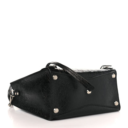 Balenciaga Agneau Arena Neo Classic Silver Hardware Medium Upside Down Tote Black 4 of 8