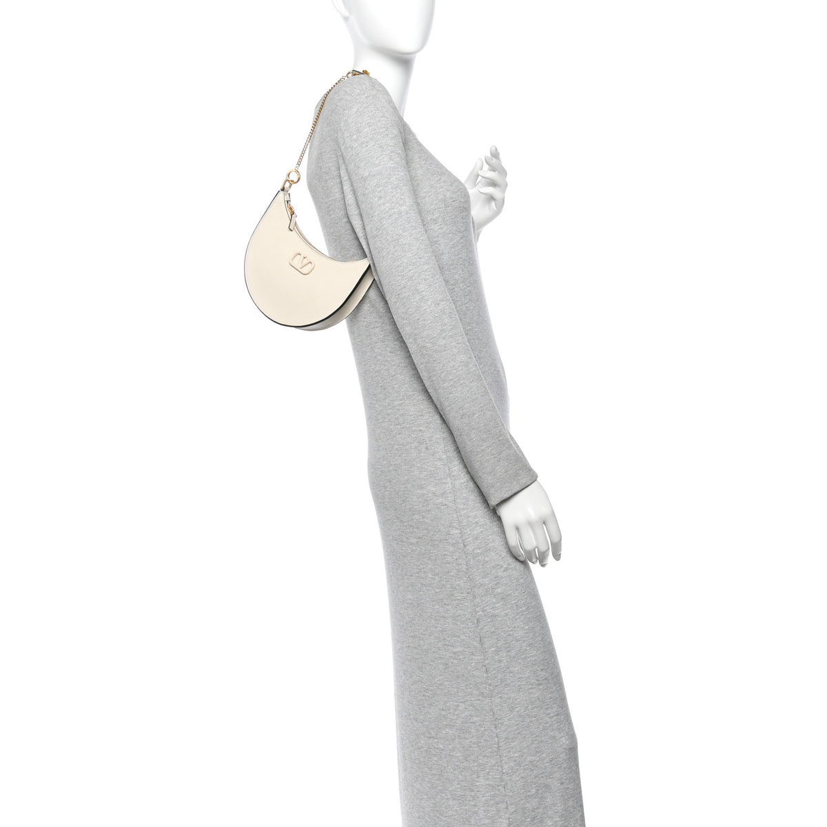 Valentino Garavani Calfskin Mini Vlogo Hobo Bag White 2 of 9