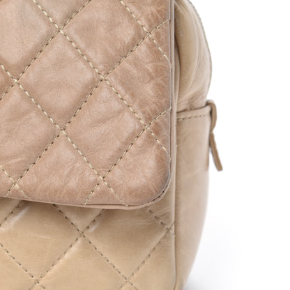 Chanel Iridescent Glazed Calfskin Quilted Casual Journey Flap Beige 11 of 17
