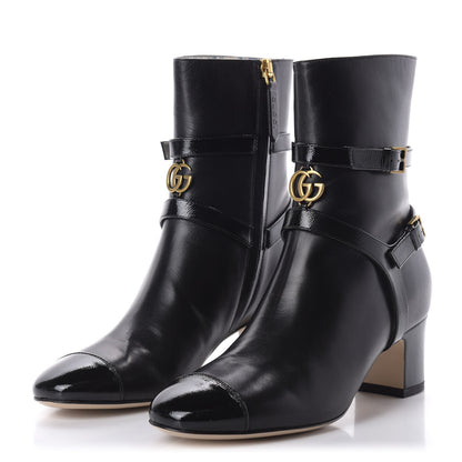 Gucci Malaga Kid GG Geraldine Cap Toe 55mm Ankle Boots 35.5 Black 3 of 10