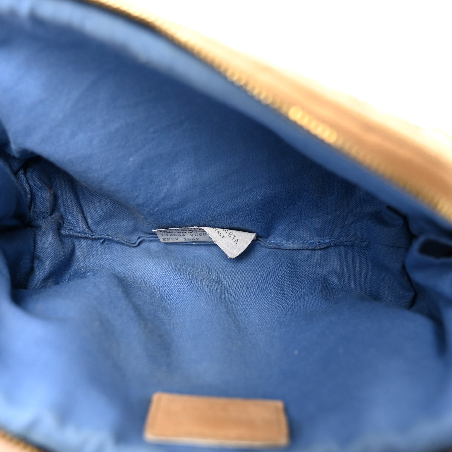 Bottega Veneta Satin Intrecciato Small Cosmetic Pouch Camel 5 of 8