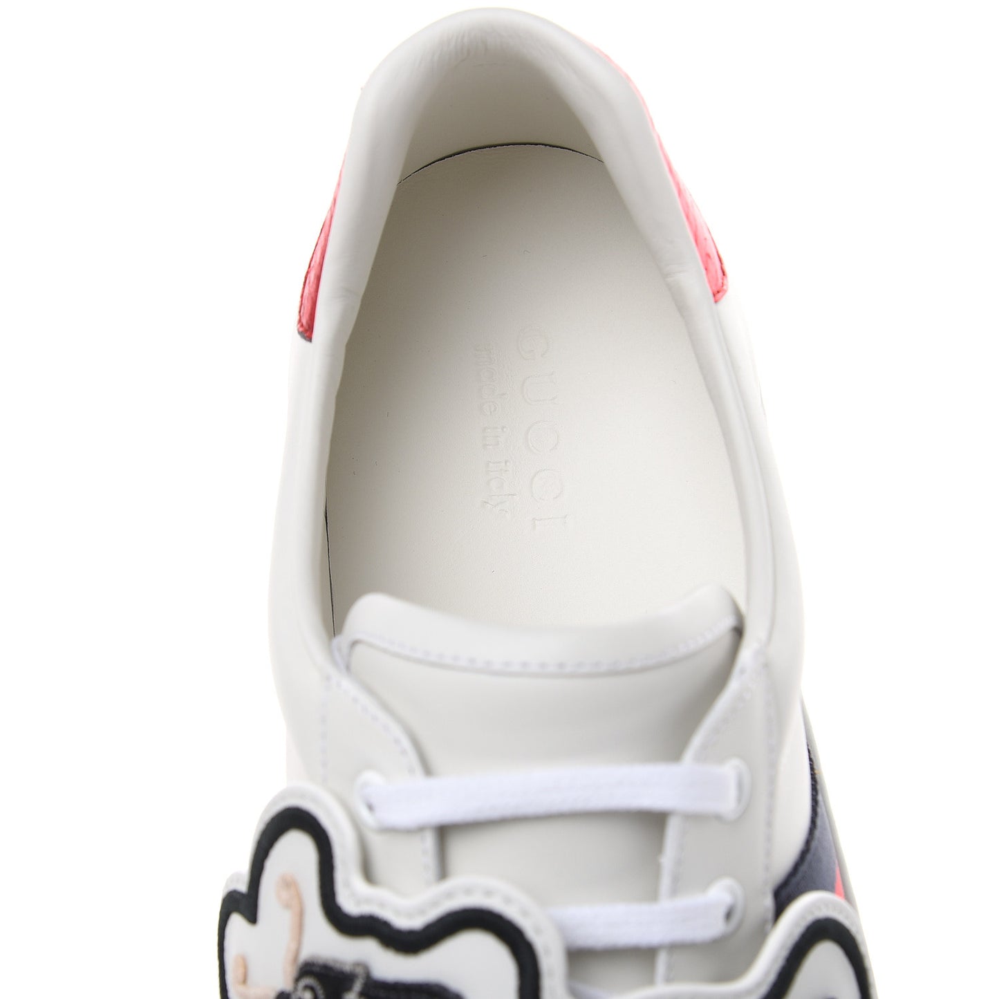 Calfskin Ayers Web UFO Dragon Embroidered Mens Ace Sneakers 12 White