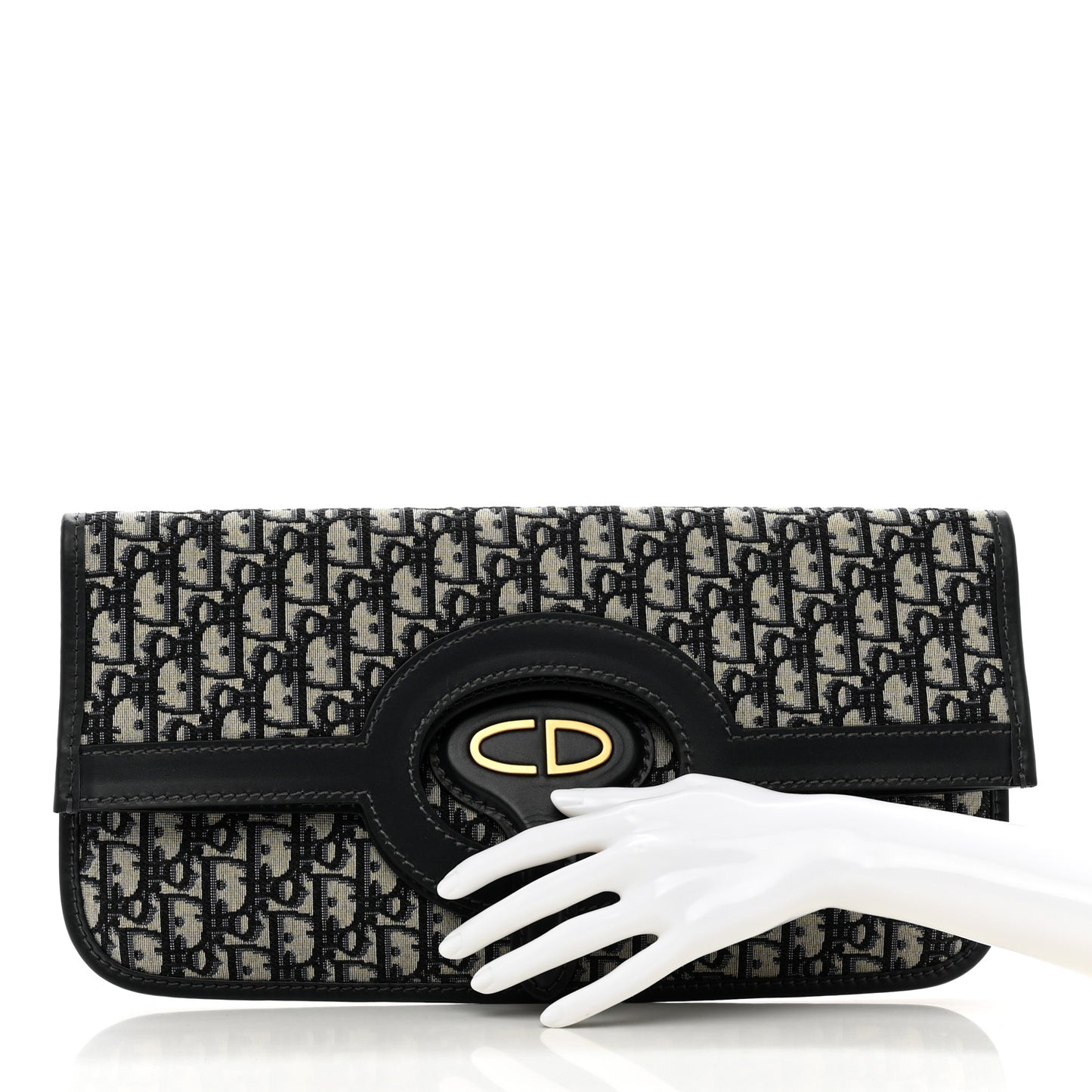 Oblique Fold Over Clutch Blue