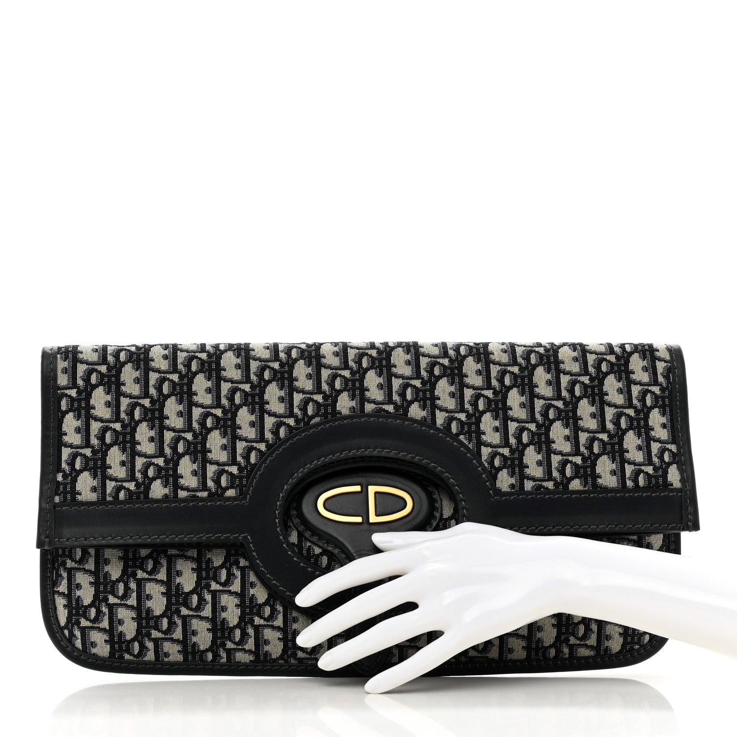 Christian Dior Oblique Fold Over Clutch Blue 2 of 7