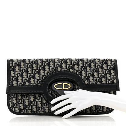 Christian Dior Oblique Fold Over Clutch Blue 2 of 7